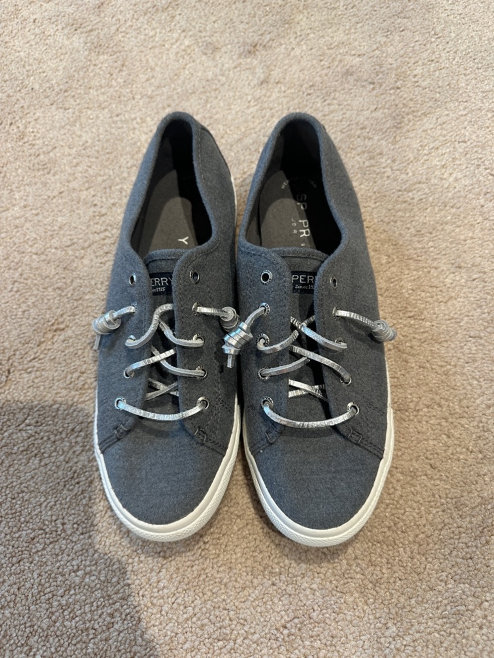 Sperry Charcoal Canvas Low-Top Sneakers